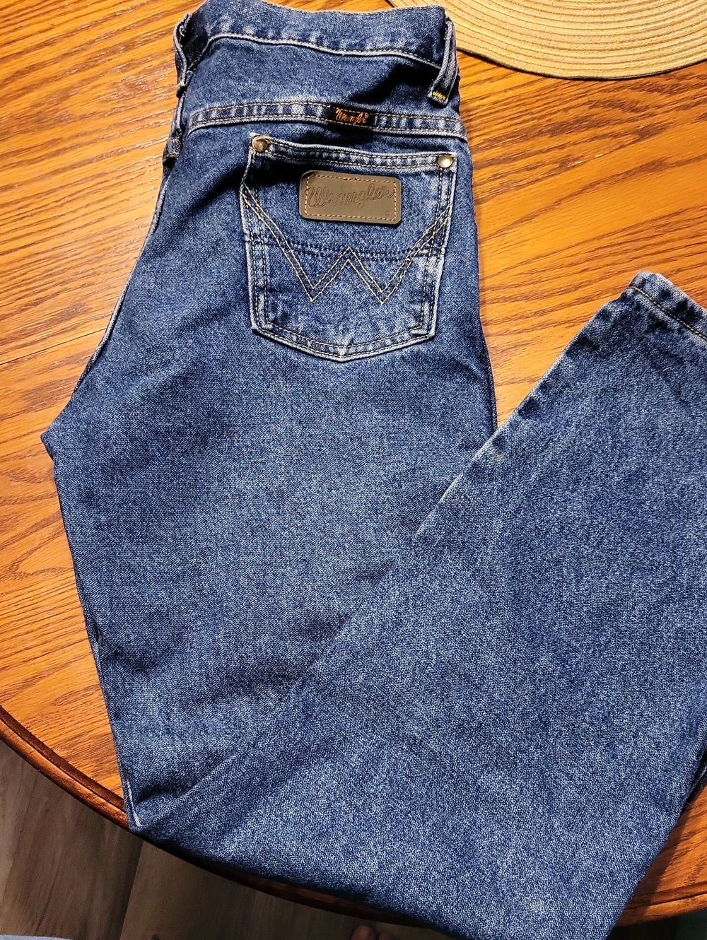 Wrangler Men's Relaxed Dark Blue Denim Jeans